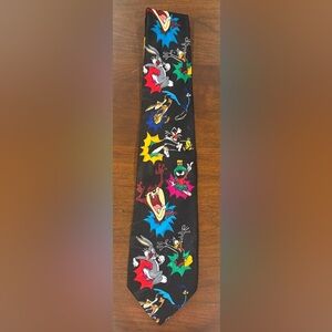 Vintage 1993 Looney Tunes Mania bugs bunny tazz devil Daffy Duck tweety bird tie